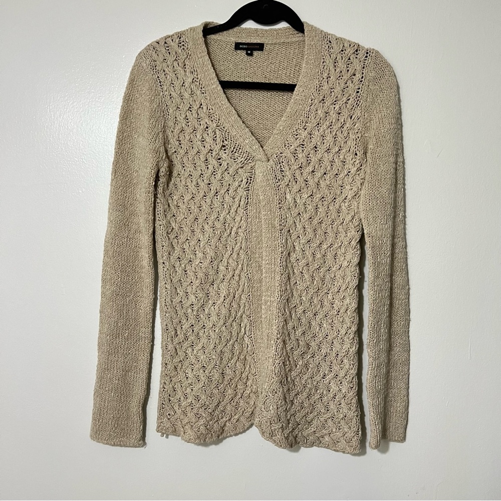 BCBGMAXAZRIA Knit Open Front Belly Sweater Sz Medium